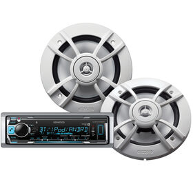 Kenwood KMR-M318BT Marine Media Bluetooth Receiver Package w/Two 6.5" Speakers