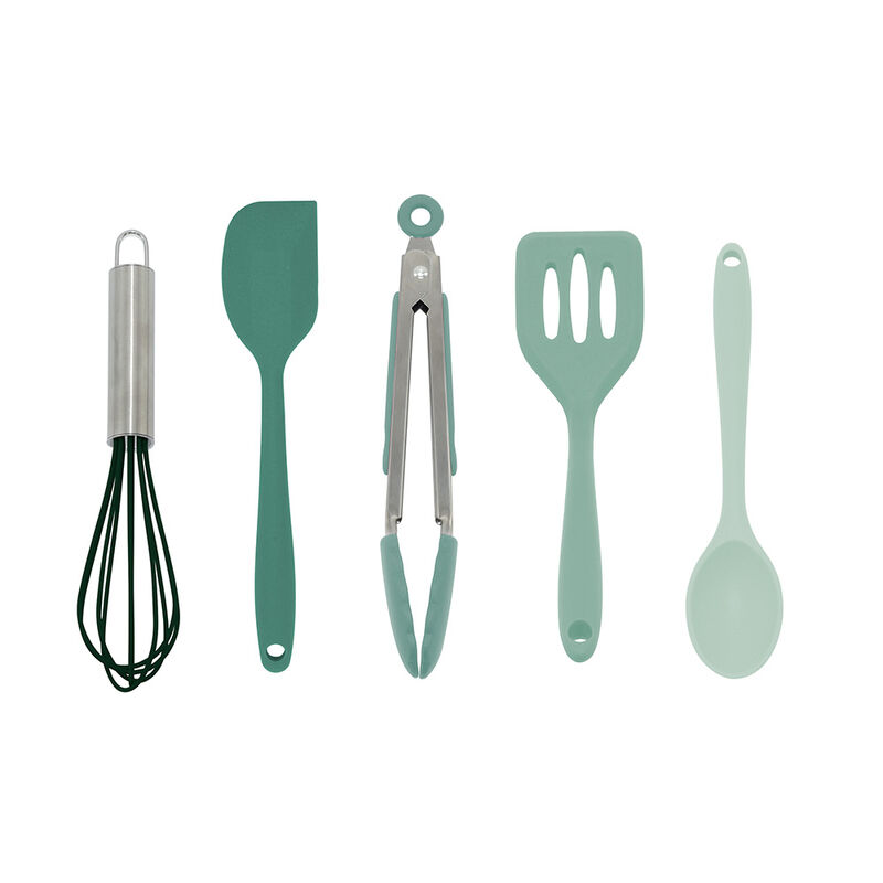 Phantom Chef 5-Piece Silicone Mini Utensils Set, Green image number 1