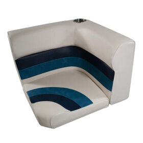 Horizon Manufacturing Premium Series Pontoon Radius Corner Cushion Set Only - White/Navy/Blue