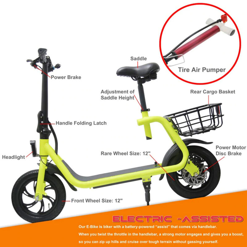 GlareWheel EB-C1 Electric Moped City Commuting Scooter image number 4