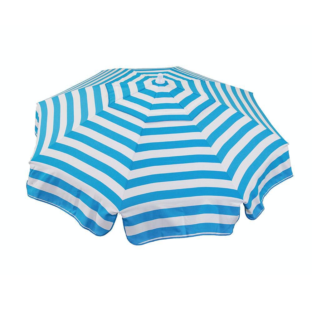 Italian 6 Ft Patio Umbrella Acrylic Stripes Turquoise And White Overton S