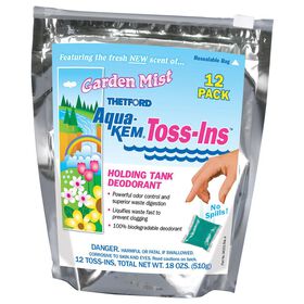 Thetford Aqua-Kem Toss-Ins, Garden Mist Scent, 12 Pack