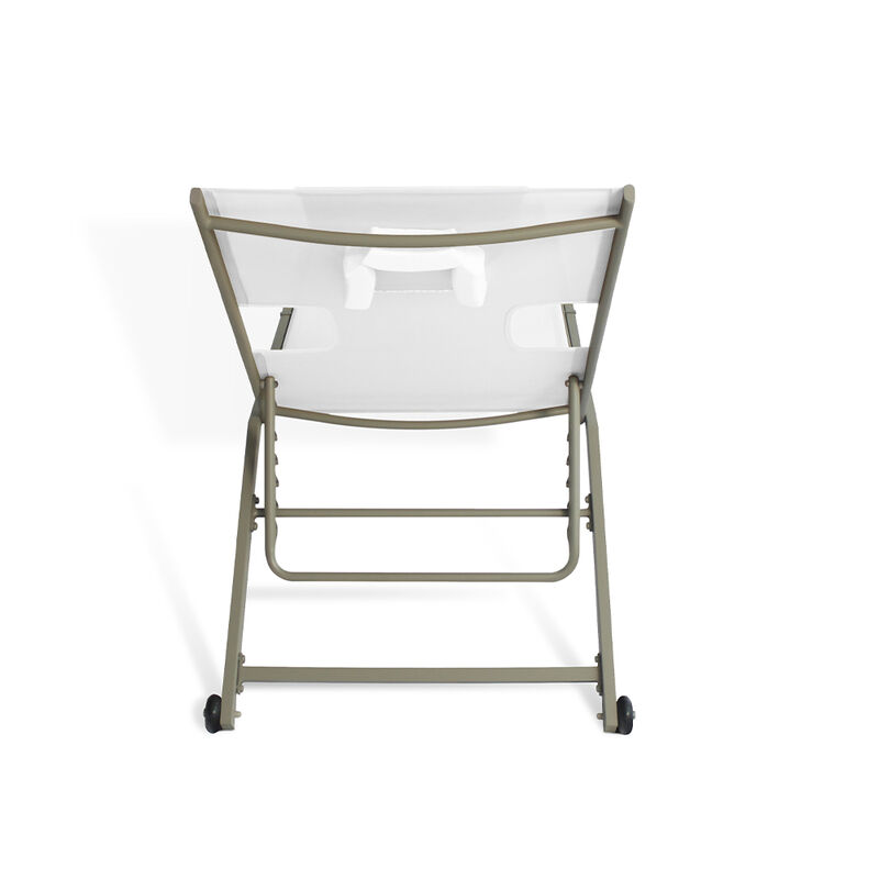 Ostrich Chatham Adjustable Outdoor Patio Chaise Lounger 2-Pack, Tan and White image number 4