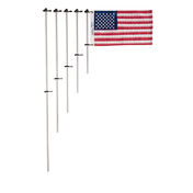 Flag Pole with Charlevoix Flag Clips 3/4" diameter flag staff