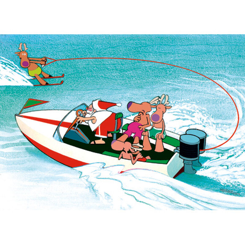 Kersten Brothers Personalized Reindeer Skiing Christmas Cards image number 1