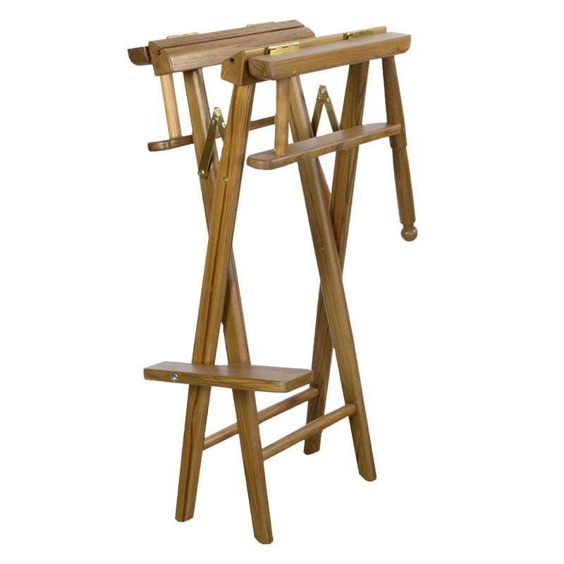 Whitecap Teak Captain's Chair w/Natural Seat Covers image number 4