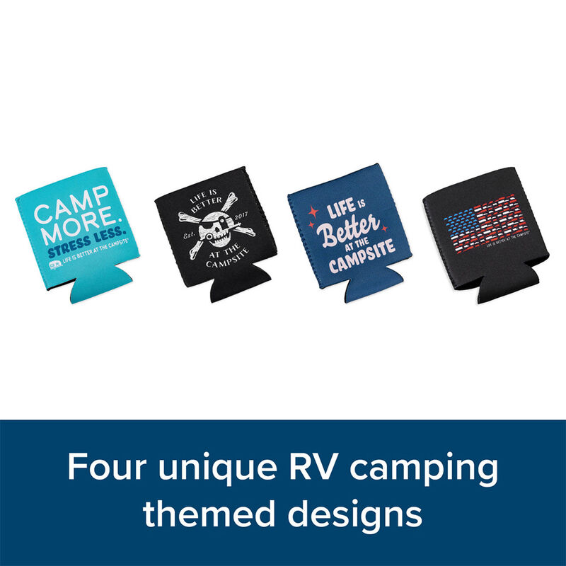Camco Life is Better at The Campsite Can Cooler, 4 Pack image number 3