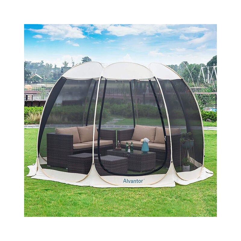 Alvantor Pop-Up Screen House Tent, 12' x 12', Beige image number 8