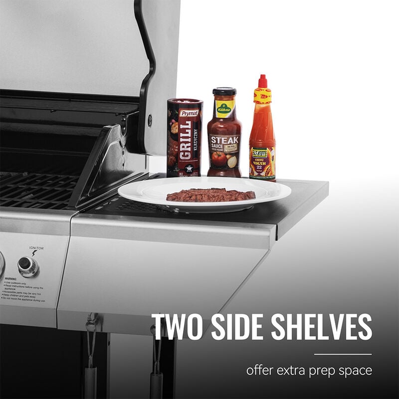 Royal Gourmet 4-Burner Propane Gas Grill with 2 Side Shelves image number 12