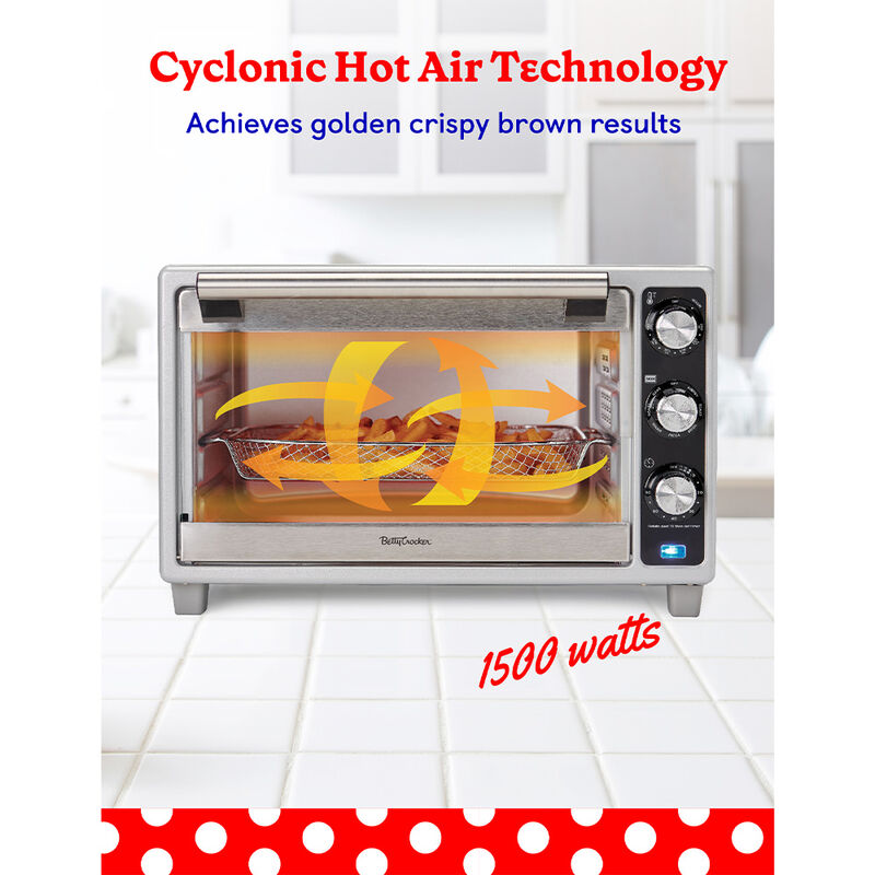 Betty Crocker Air Fryer Convection Toaster Oven, Silver image number 2