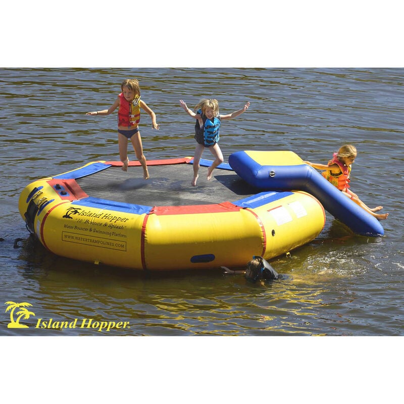 Island Hopper 10' Bounce-N-Splash Bouncer With Slide image number 1