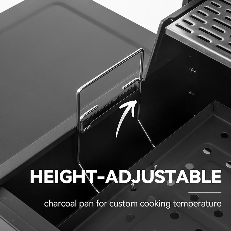 Royal Gourmet 24" Movable Charcoal Grill w/ Foldable Side Shelves image number 16