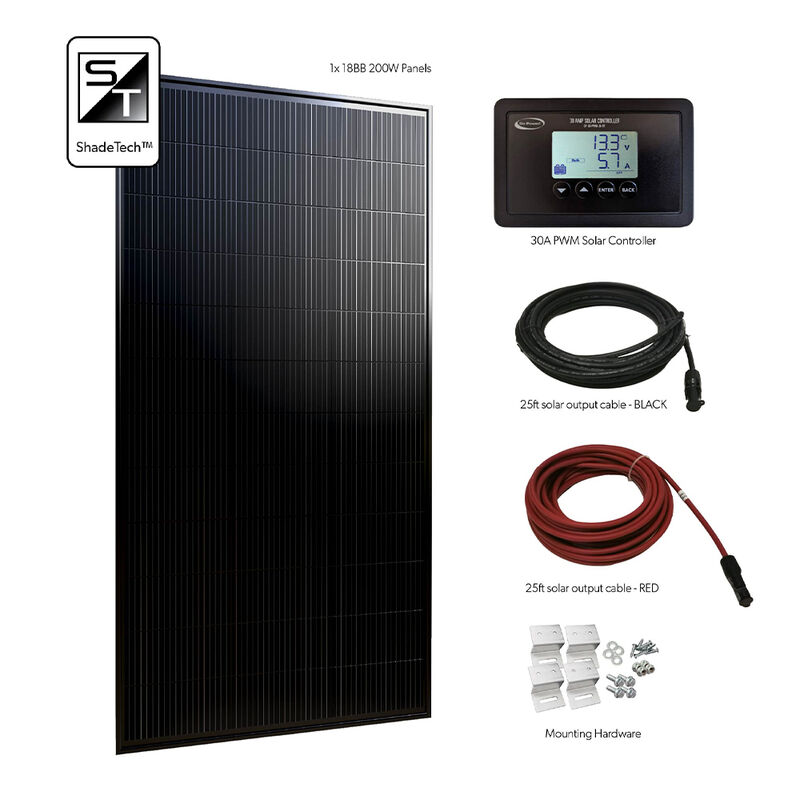 Dometic Go Power! Overlander ST Solar Kit with 200W ShadeTech Panel, 30A PWM, Cable and Mounting Hardware image number 2