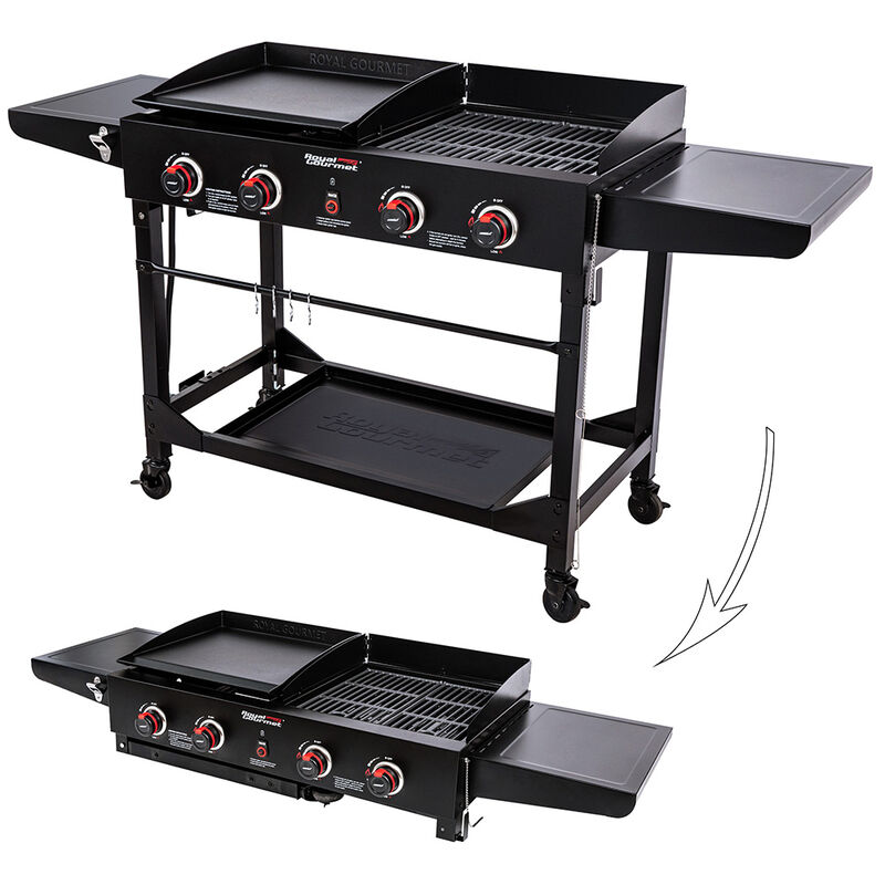 Royal Gourmet 4-Burner Portable Flat Top Gas Grill and Griddle Combo image number 14