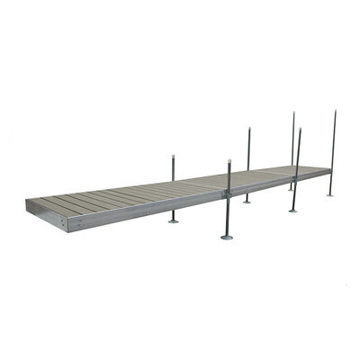 Tommy Docks 24' Straight Aluminum Frame With Composite Decking Complete Dock Package - Ridgeway Gray