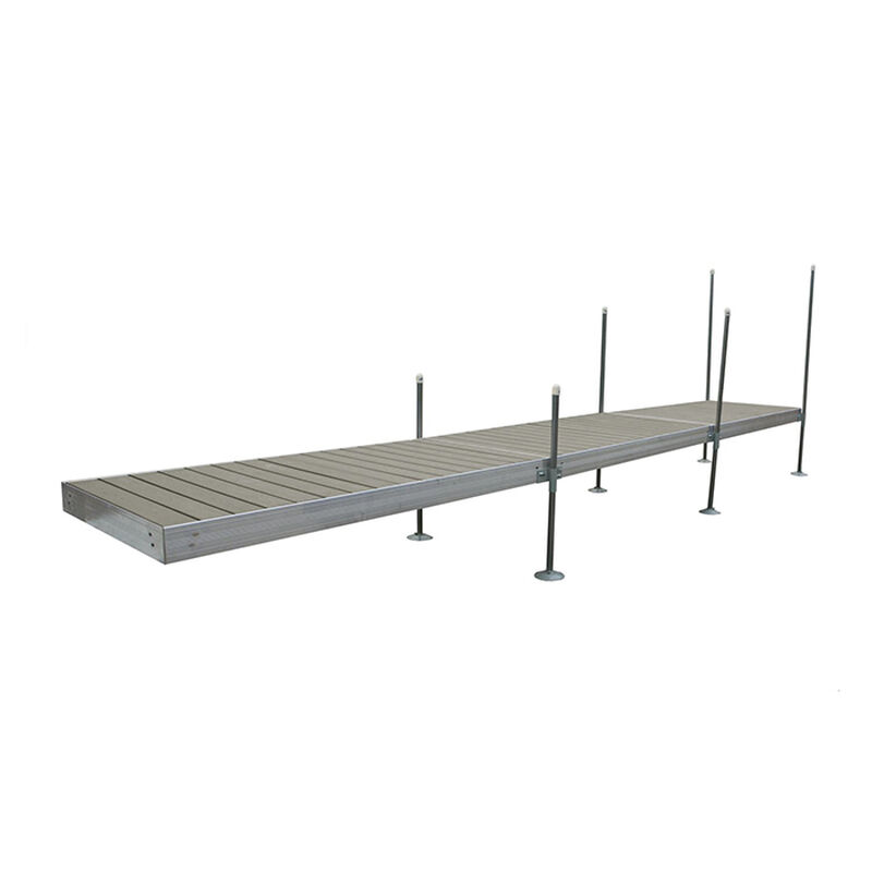 Tommy Docks 24' Straight Aluminum Frame With Composite Decking Complete Dock Package - Ridgeway Gray image number 1