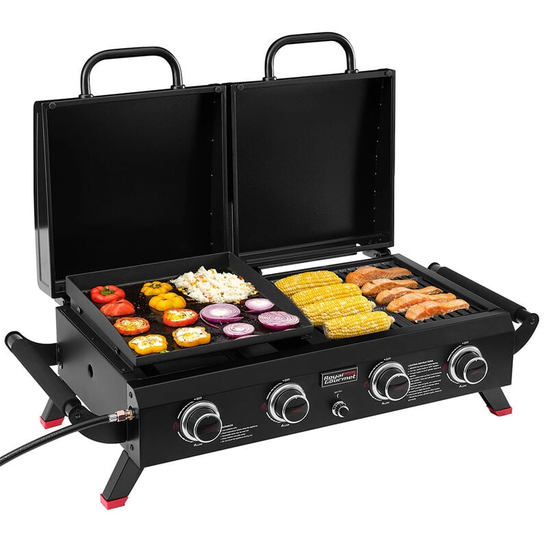 Royal Gourmet 4-Burner Portable Propane Gas Grill Griddle