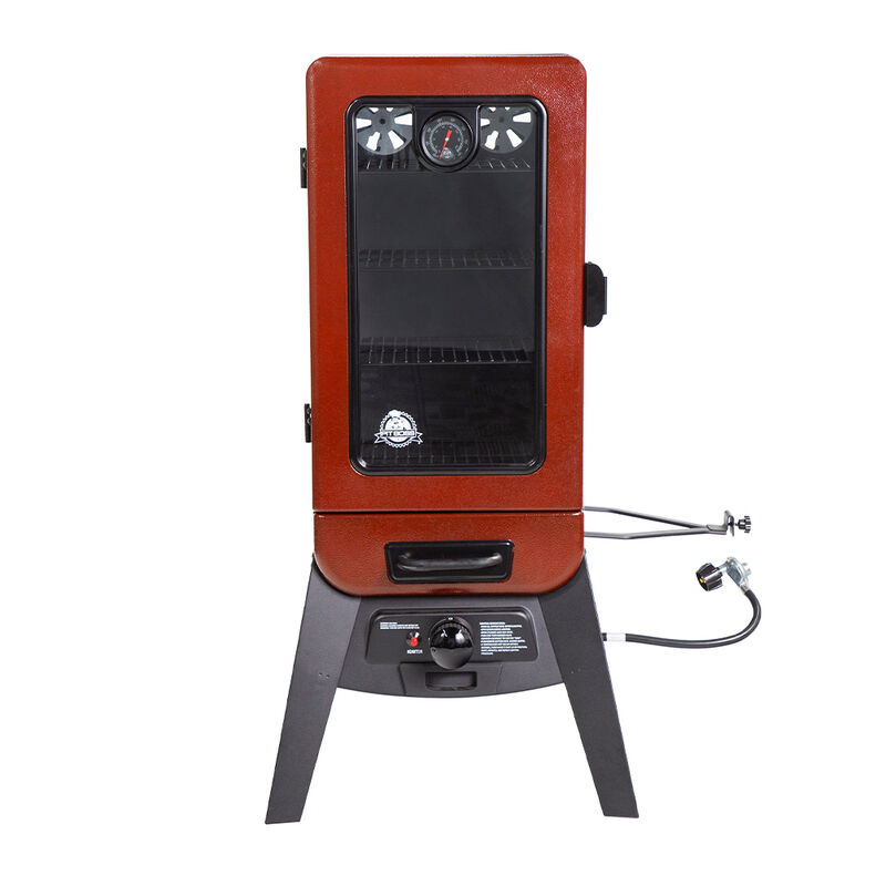 Pit Boss 3-Series Gas Vertical Smoker, Red Hammertone image number 1