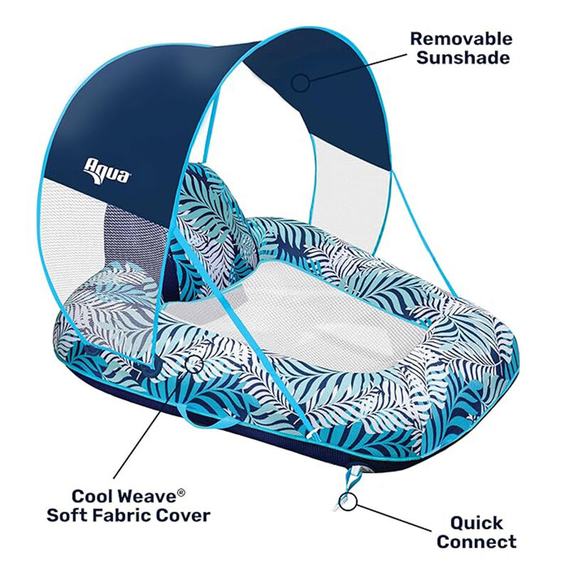 Aqua Leisure Zero Gravity Lounge Pool Float with Removable Canopy image number 2