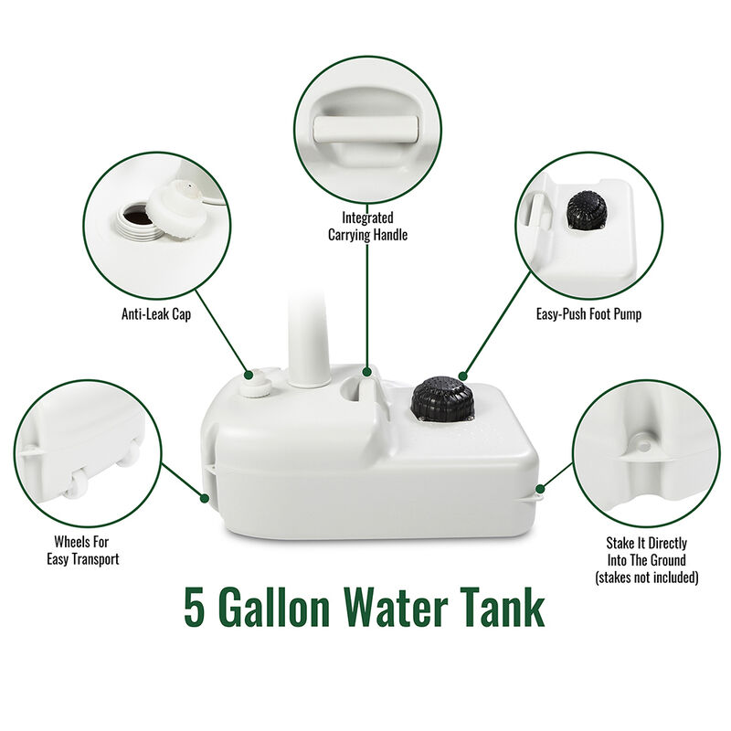 Outdoor 5 Gallon Portable Sink with Hose Adapter, Foot Pump, and Soap Dispenser image number 6