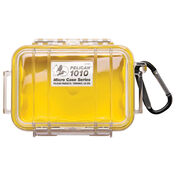Pelican 1010 Micro Case With Carabiner, Yellow/Clear Lid