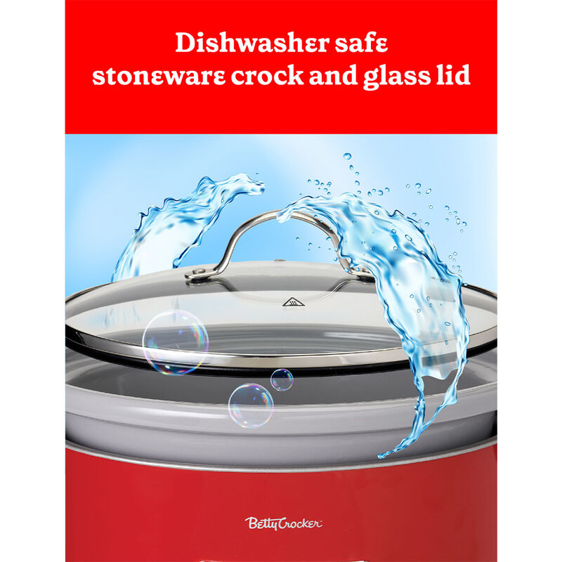 Betty Crocker 6-Quart Oval Digital Slow Cooker, Red image number 8