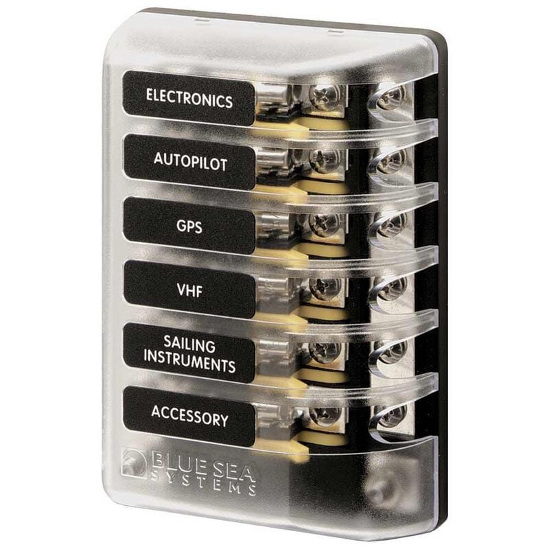 ST Glass 6 Circuit Fuse Block with Negative Bus and Cover image number 1