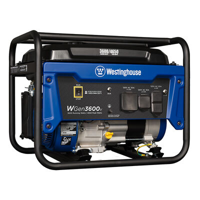 Westinghouse WGen3600V 4,650/3,600 Watt Gas RV-Ready Portable Generator