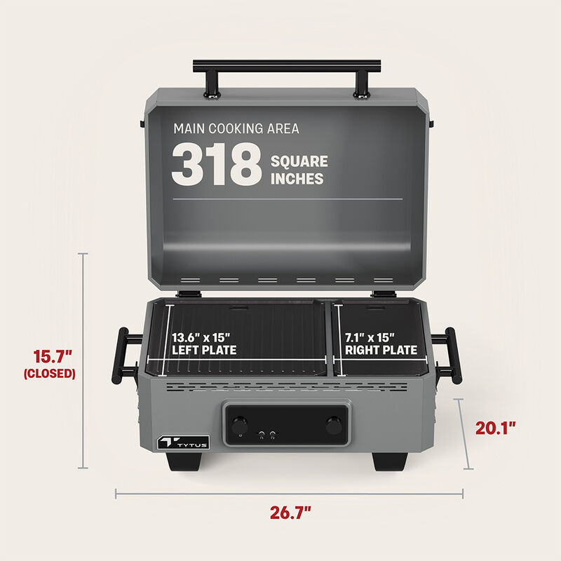 TYTUS Emberwood Electric Grill and Griddle with Cover image number 6