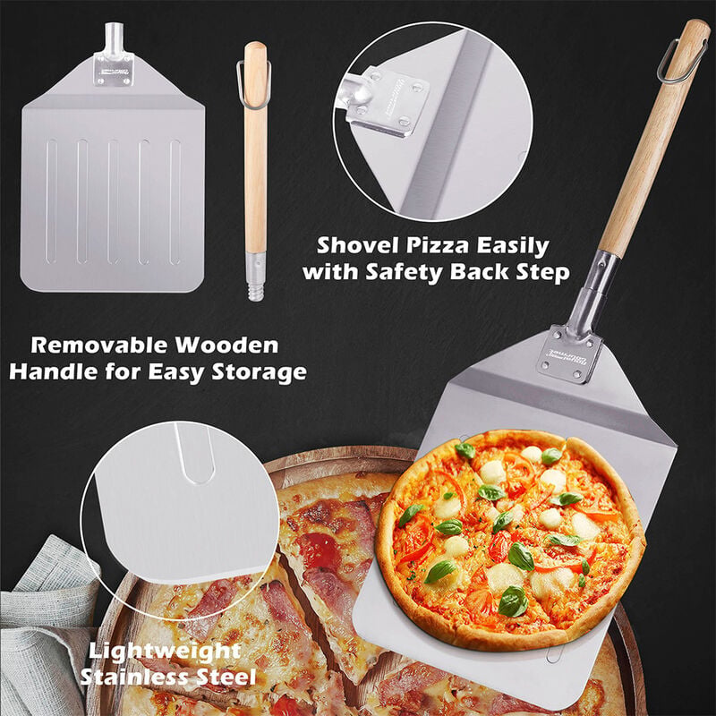 Royal Gourmet 3-Piece Pizza Set w/ Stone, Peel & Cutter KSF1406 image number 14