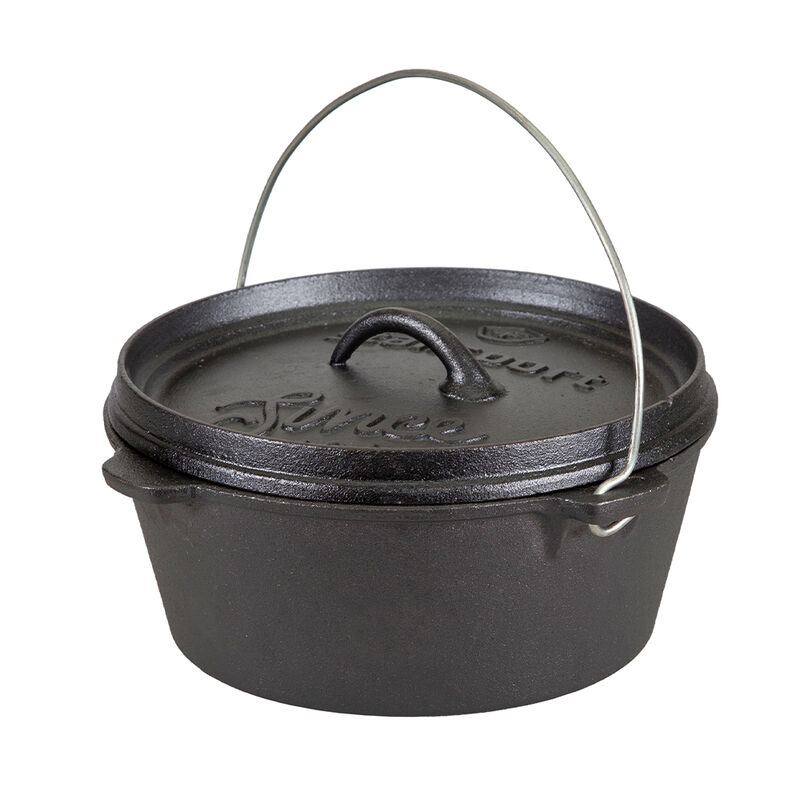 Stansport 4-Quart Pre-Seasoned Cast Iron Dutch Oven with Flat Bottom image number 1