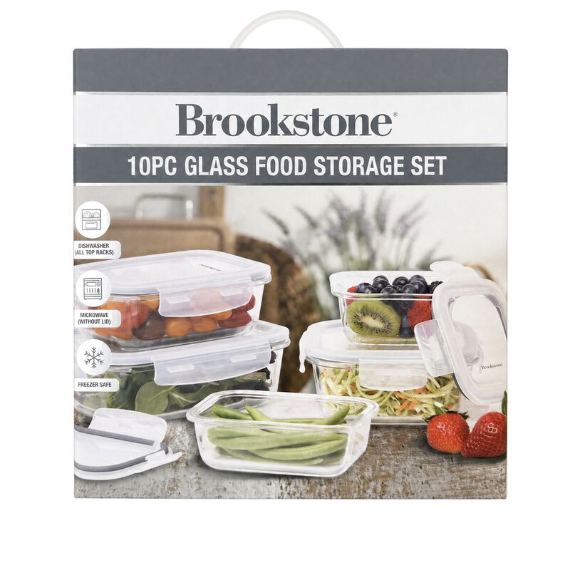 Brookstone 10-Piece Glass Food Storage Set image number 3