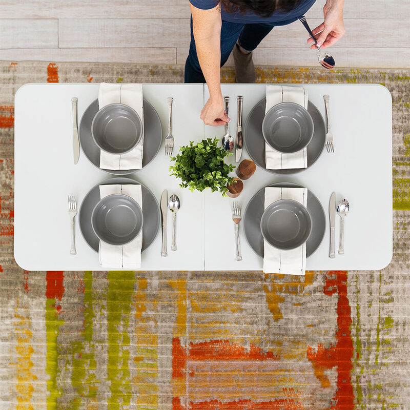 Peakform 4' Adjustable Fold-in-Half Table, White image number 10