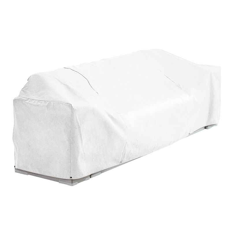 White Vinyl Pontoon Boat Lounge Seat Cover image number 1