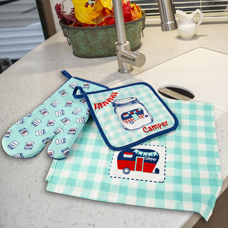 3-Piece Happy Camper Mason Jar Design Kitchen Set image number 10