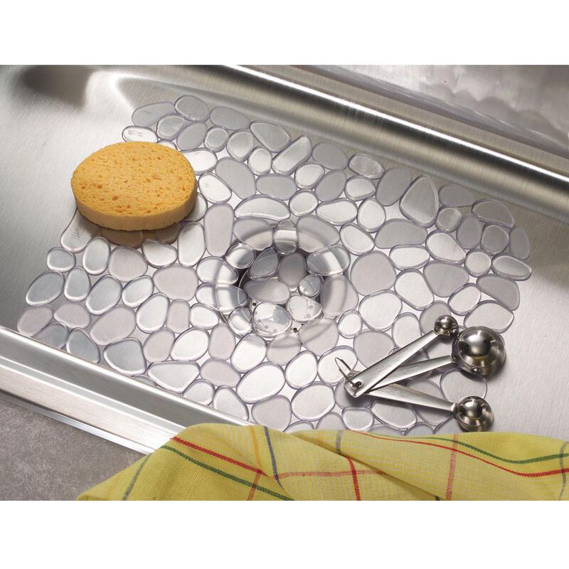 iDesign Pebblz Sink Mat, 10-3/4” x 12-1/2” Clear  image number 2