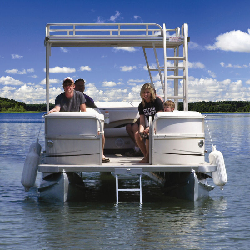 Under Deck 5-Step Pontoon Boat Ladder For Flat Front Decks Only image number 4