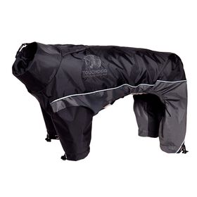Touchdog Quantum-Ice Full-Bodied Adjustable and 3M Reflective Dog Jacket w/ Blackshark Technology, Black-Grey X-Small