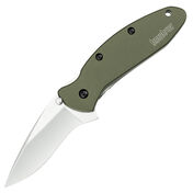 Kershaw Scallion Folding Knife, Olive Drab 6060-T6 Anodized Aluminum