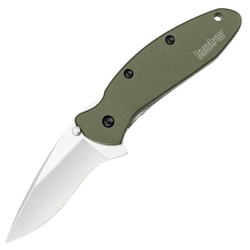 Kershaw Scallion Folding Knife, Olive Drab 6060-T6 Anodized Aluminum image number 1