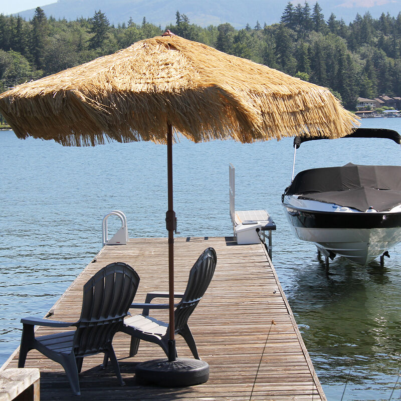 DestinationGear Palapa Tiki Whiskey 9' Patio Umbrella with Crank Lift and Easy Tilt image number 5