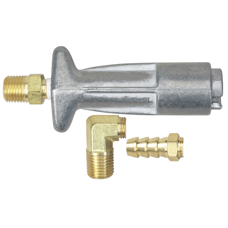 Mercury Female Fuel Tank Fitting Combo With 3/8" Barb and 90&deg; Elbow, aluminum image number 1