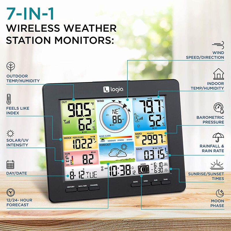 Logia 7-in-1 Wireless Weather Station with Wi-Fi and Solar Panel image number 2