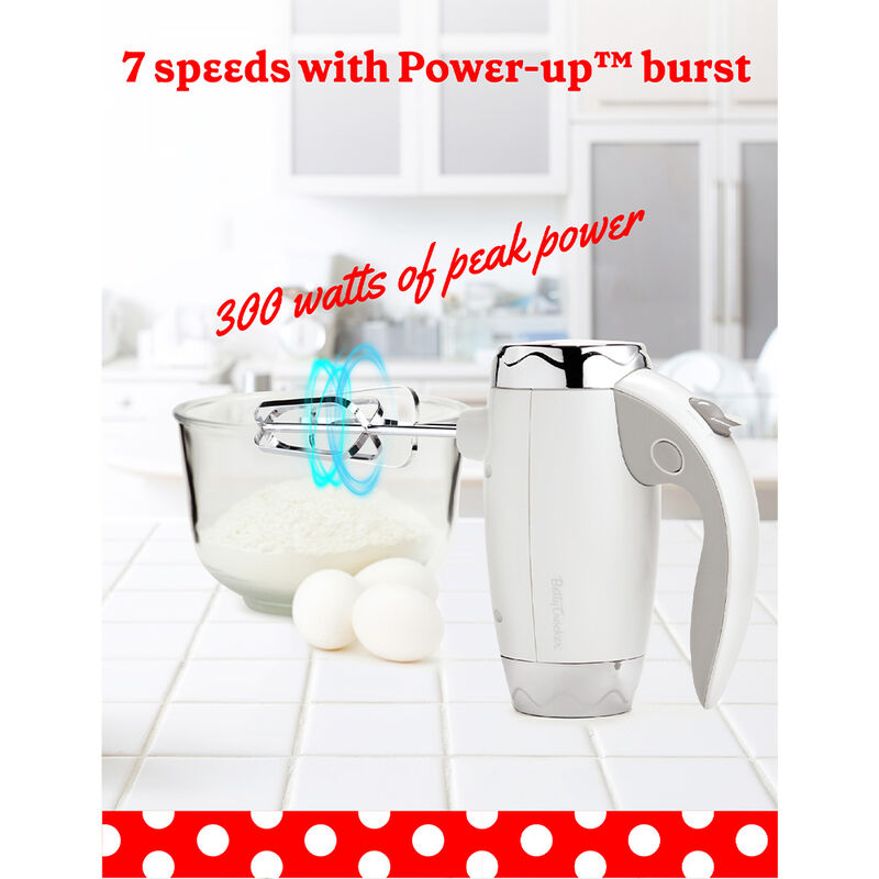 Betty Crocker 7-Speed Power-Up Hand Mixer, White image number 2