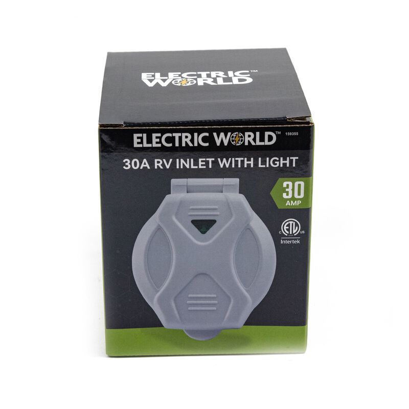 Electric World 30A RV Inlet in White with LED image number 6