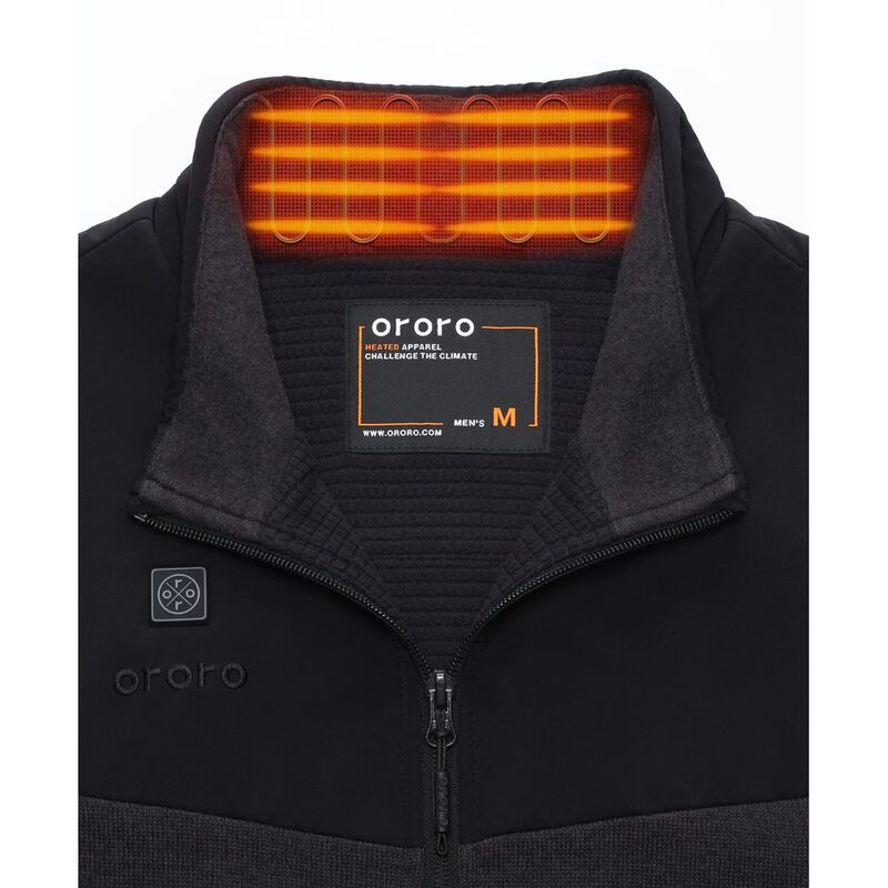 ORORO Augusta Men's Heated Sweater Fleece Vest w/ Battery image number 5