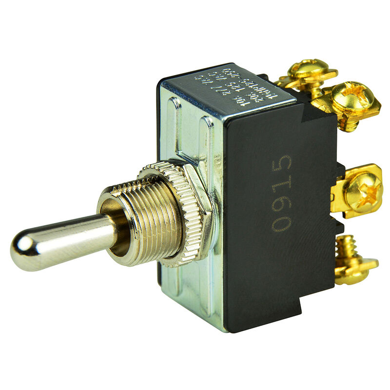 BEP DPDT Chrome Plated Toggle Switch, (On)/Off/(On) image number 1