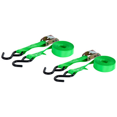 CURT 15' Dark Green Cargo Straps with S-Hooks, 300 lbs., 2-Pack