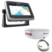 Raymarine a75 MFD With Wi-Fi And 18" RD418D Dome Radar