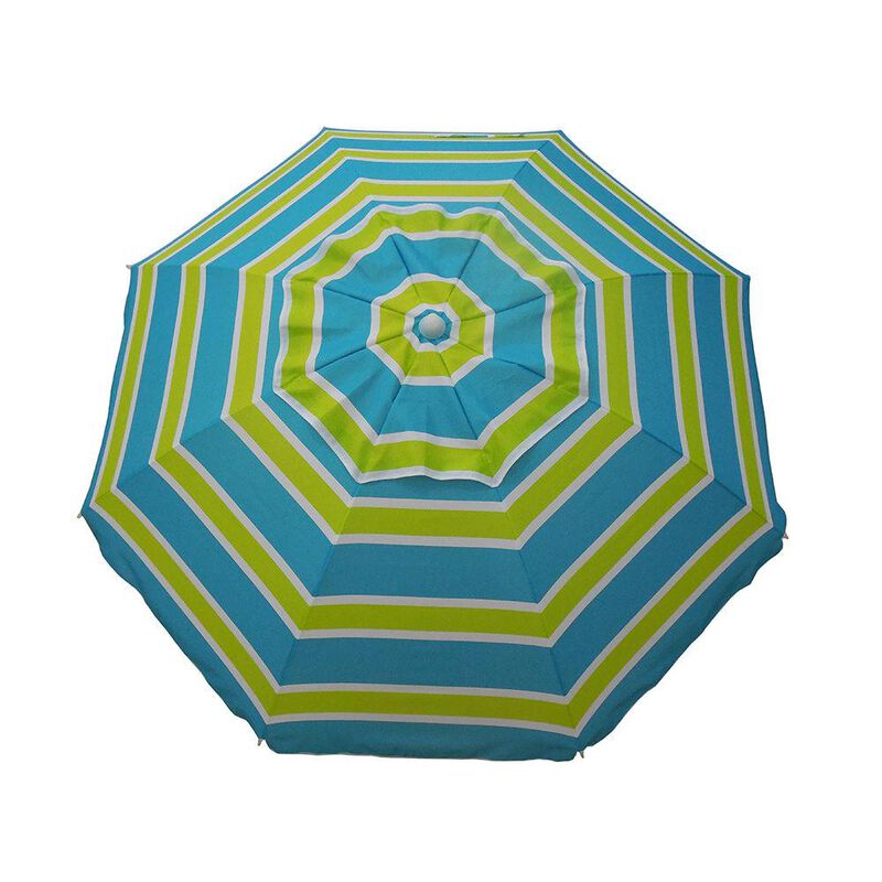 7 ft Beach Umbrella &quot;Blue/Green&quot; with Travel Bag image number 1